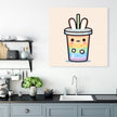 Whimsical Kawaii Latte Canvas