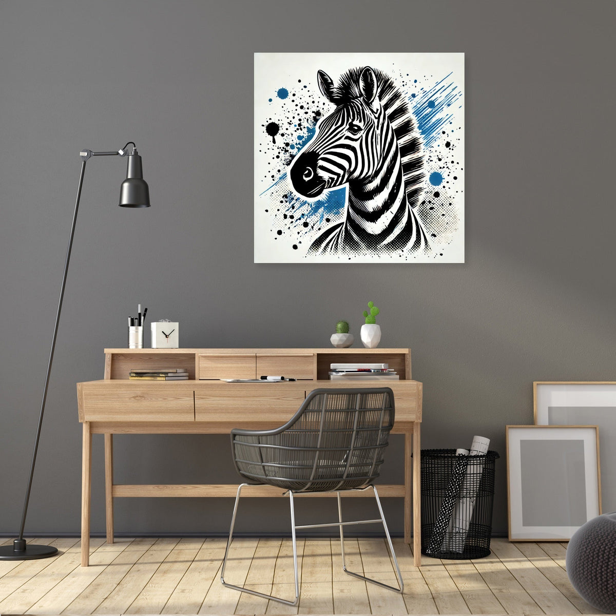 Splatter Zebra Canvas