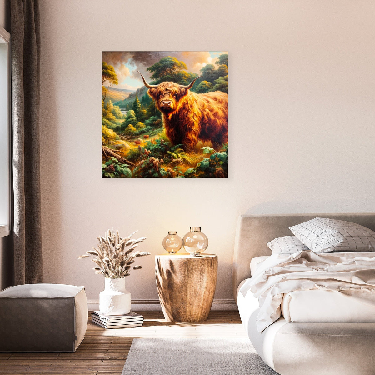 Victorian Highland Cow Majesty Canvas