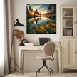 Midnight Sun Lake Canvas