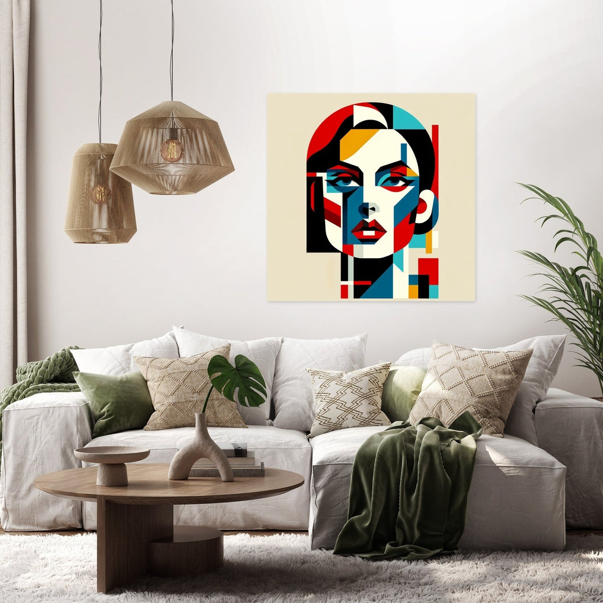 Geometric Lady Canvas