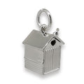 Beach Hut Personalised Silver Charm