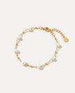 Beaded Chain Link Pearl Bracelet