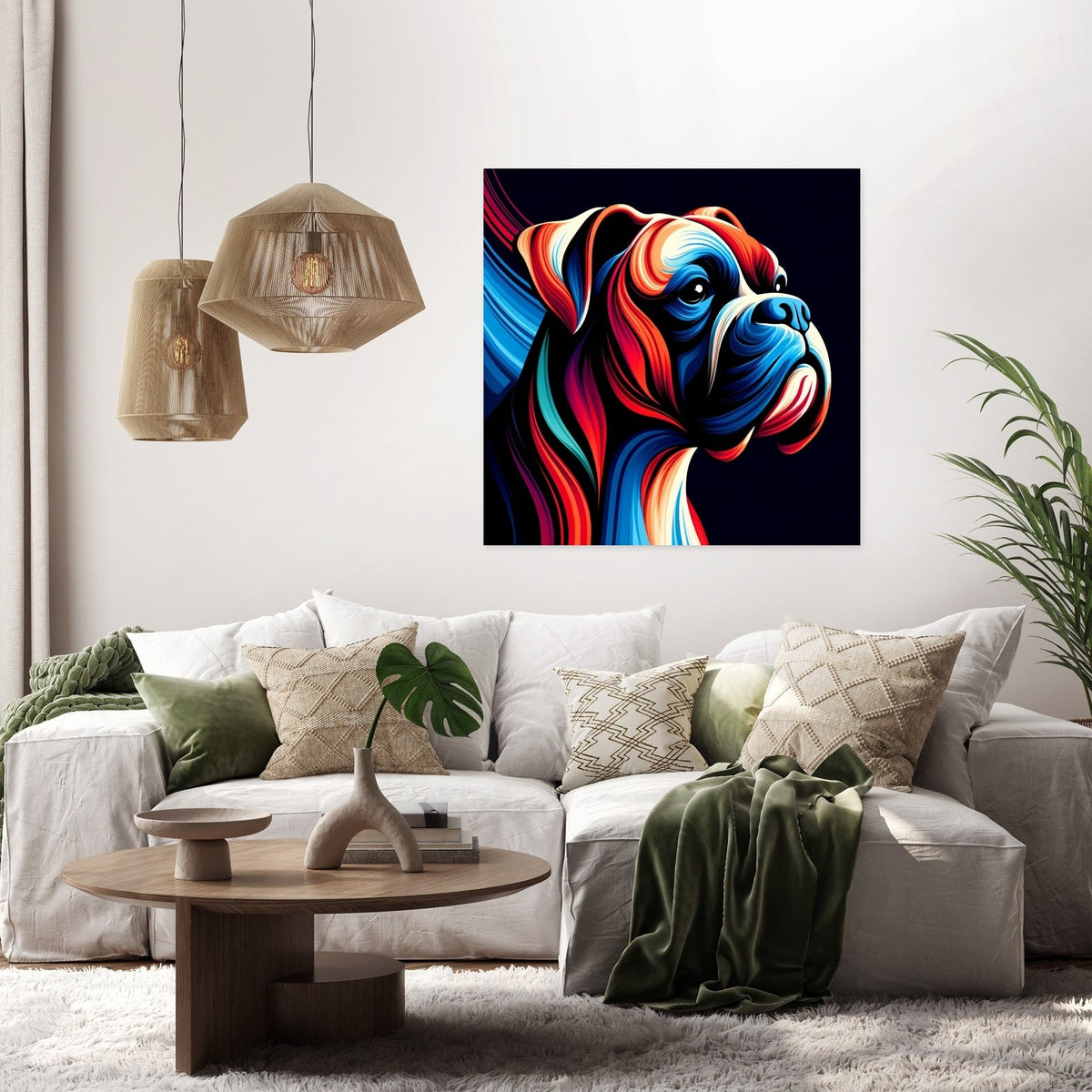 Abstract Boxer Emotional Landscape Canvas