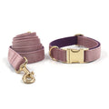 Hundehalsband- und Leinen-Set „Creamy Coffee Velvet“