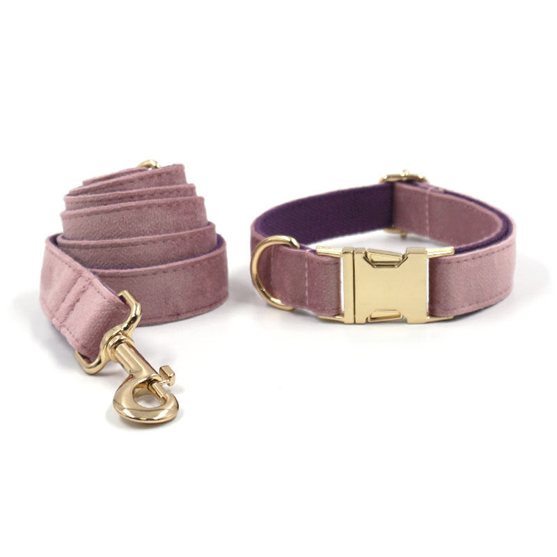 Hundehalsband- und Leinen-Set „Creamy Coffee Velvet“