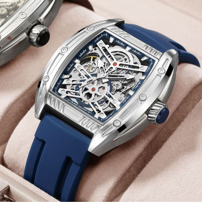 Herren Weinfaust-Automatik-Uhr Silikonband