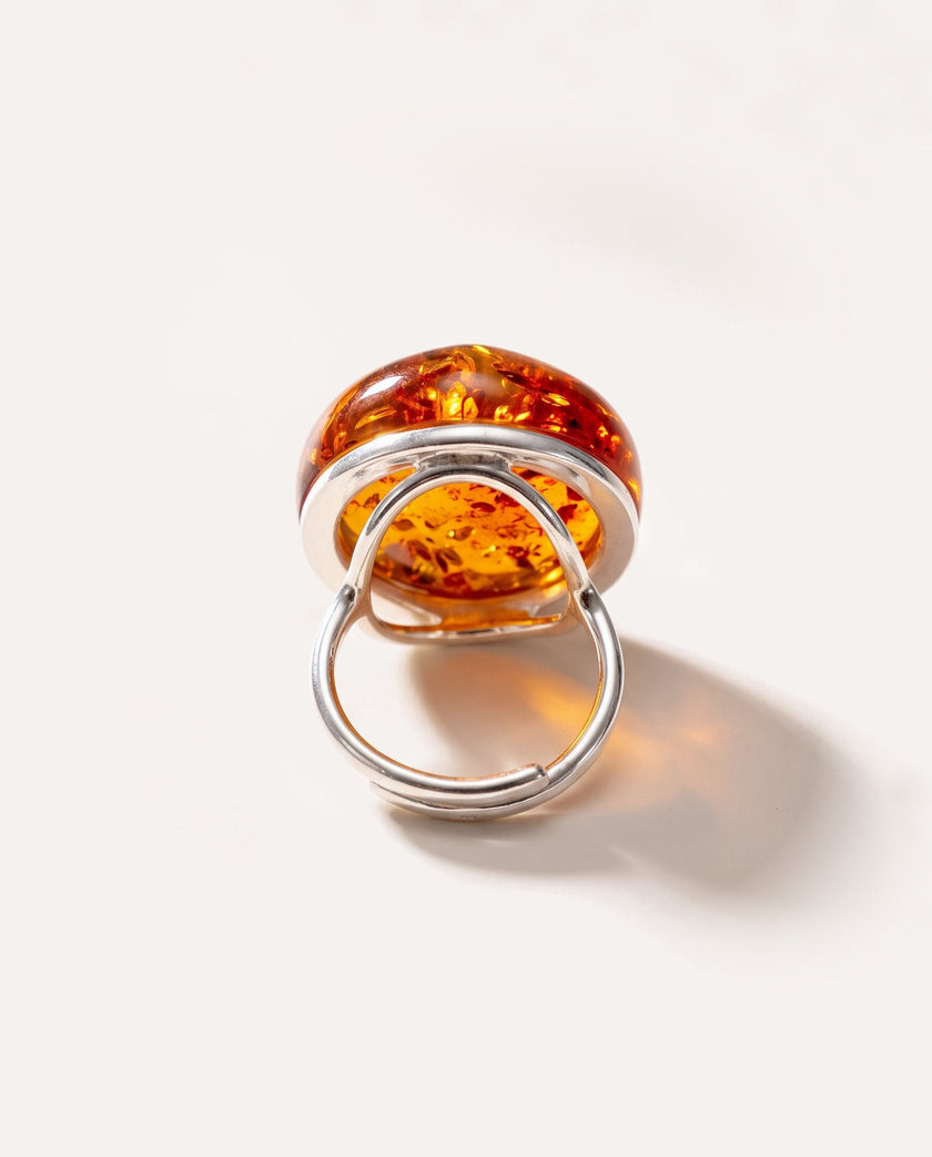 Big Amber Cocktail Ring