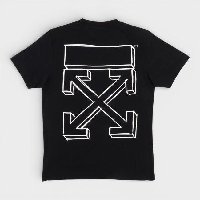 T-shirt a maniche corte 3D Arrow bianco nero