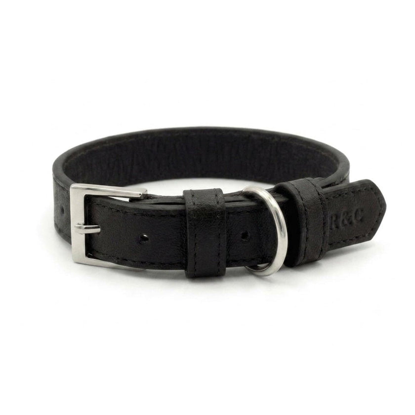 Black Leather Dog Collar