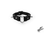 Black Studded Heart Ring Wristband