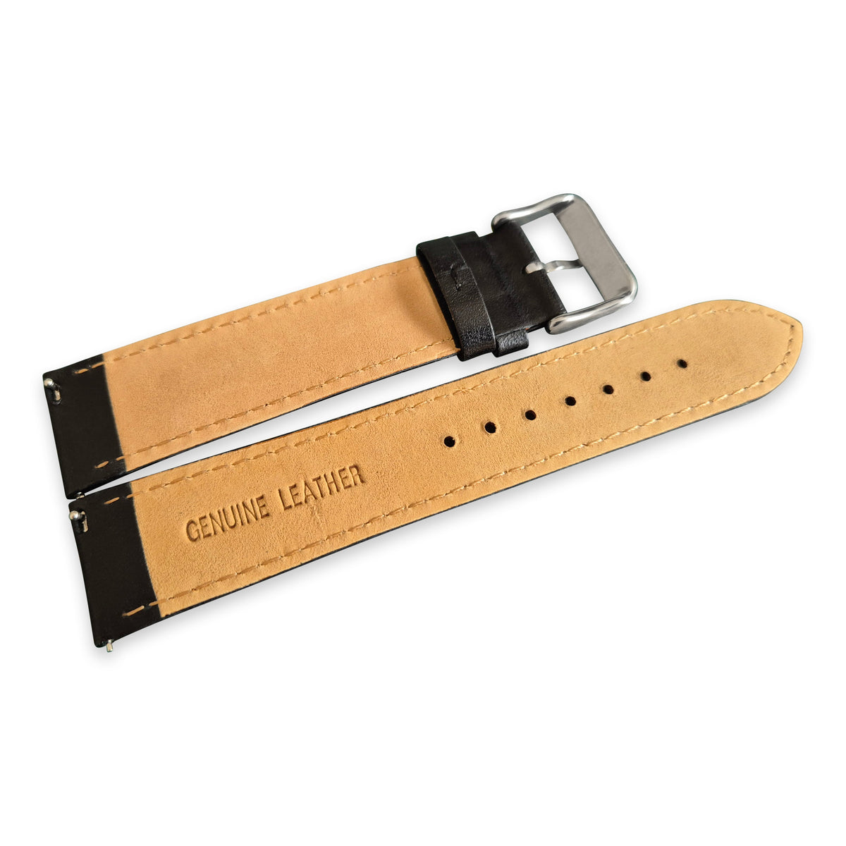 Black And Orange Leather Rally Watch Strap