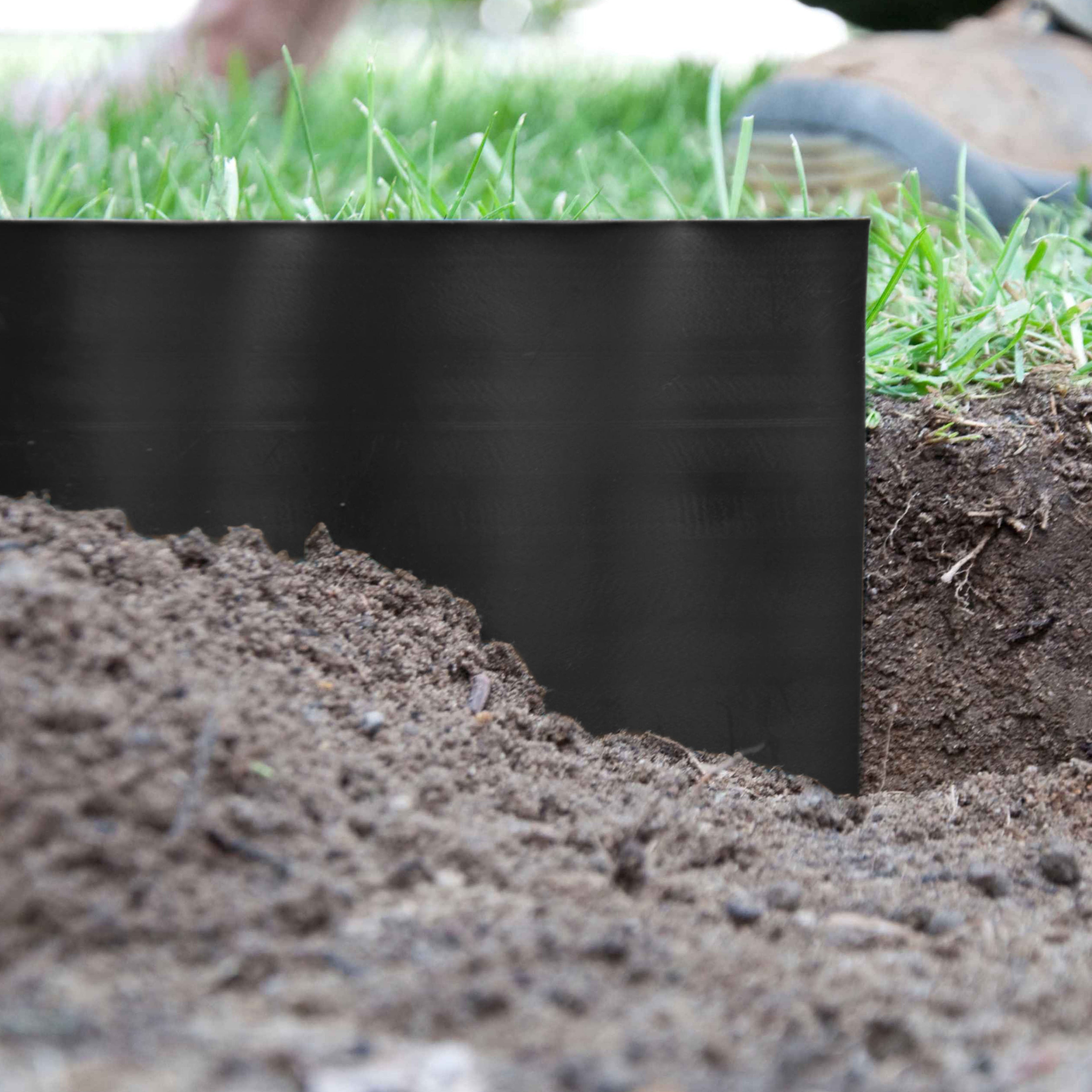 Wavy Plastic Garden Lawn Edging, H=10CM, L=9M, Black
