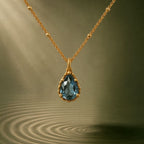 Gold Vermeil Blue Topaz Necklace - Aurelia