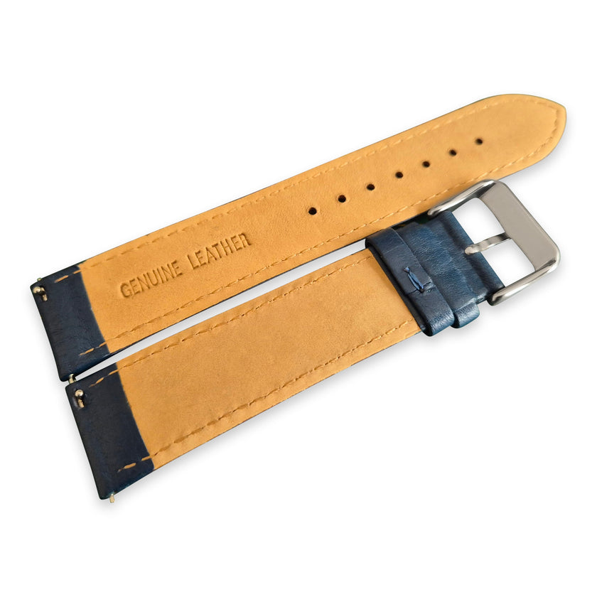 Blue And Orange Leather Rally Watch Strap