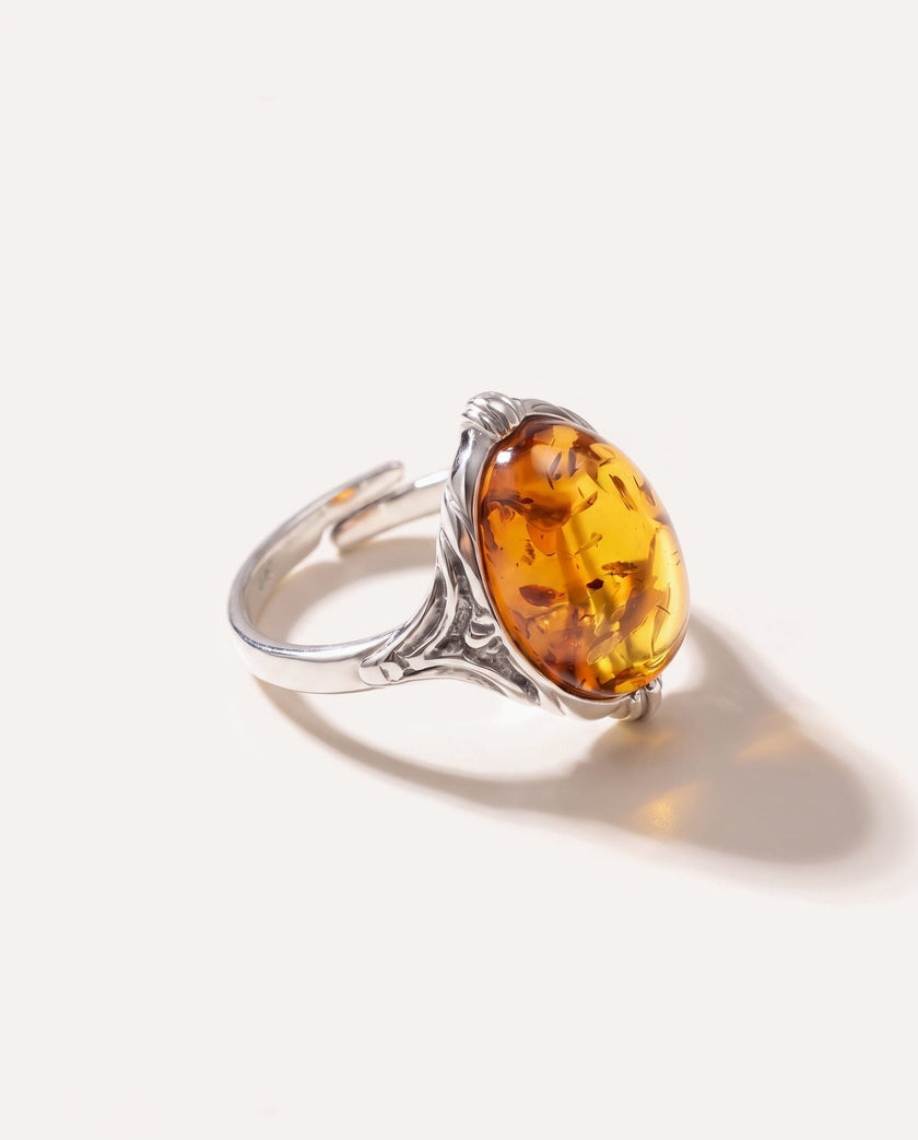 Boho Amber Ring