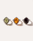 Boho Green Amber Ring