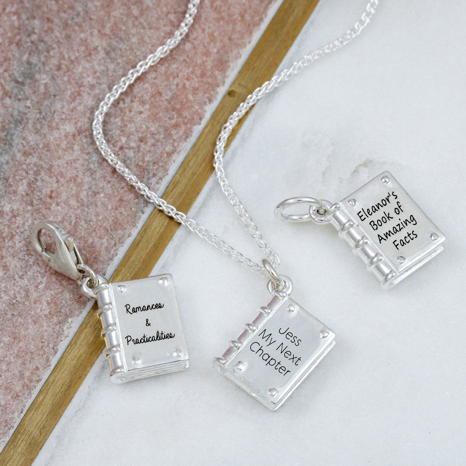 Hardback Book Personalised Silver Charm