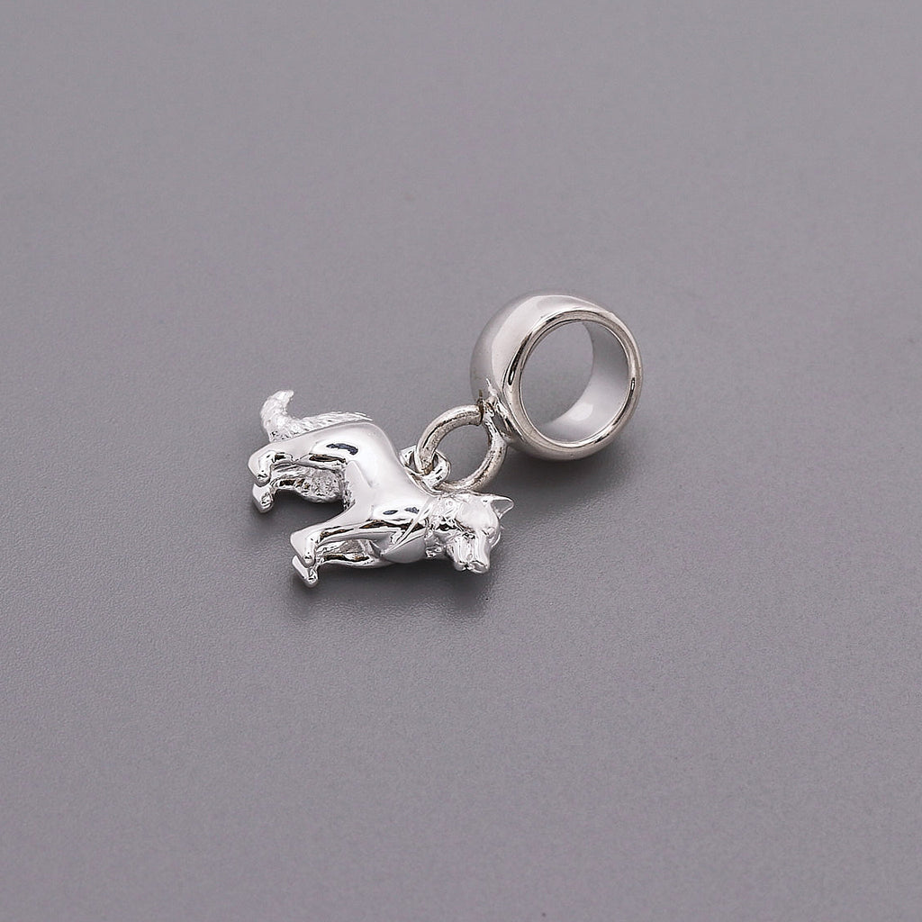 Border Collie Silver Dog Charm