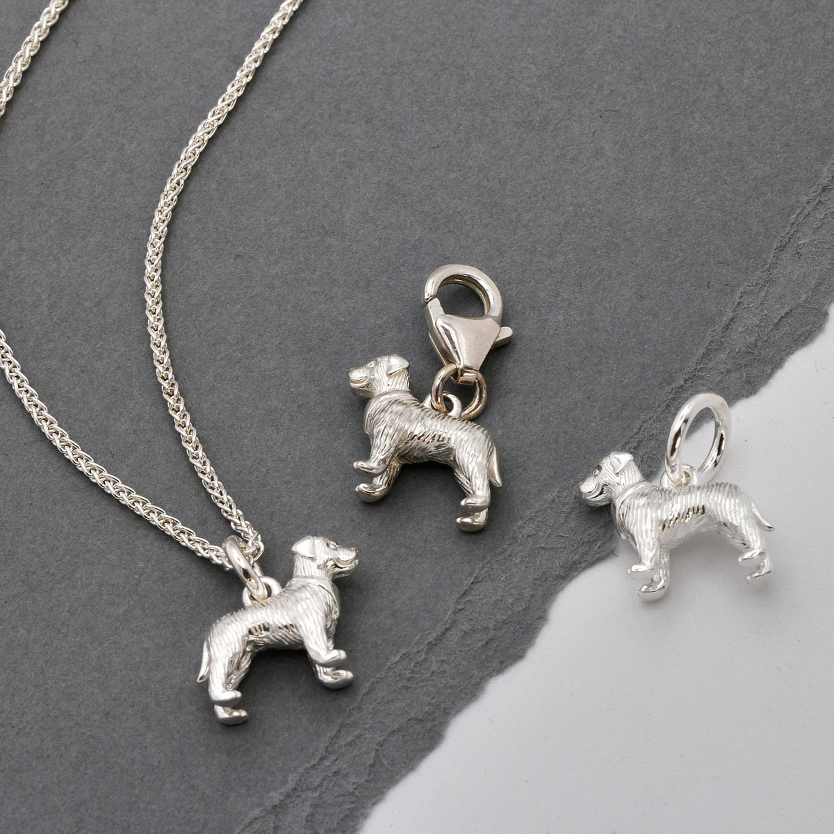 Border Terrier Silver Dog Charm