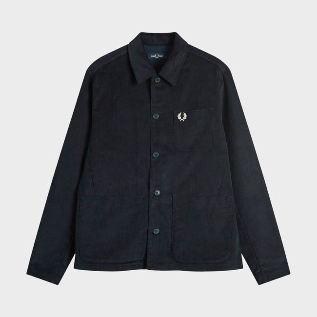 Corduroy Pocket Detail Overshirt in Navy