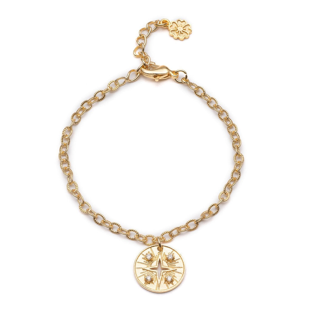Cygnus Coin Charm Bracelet: Cubic Zirconia