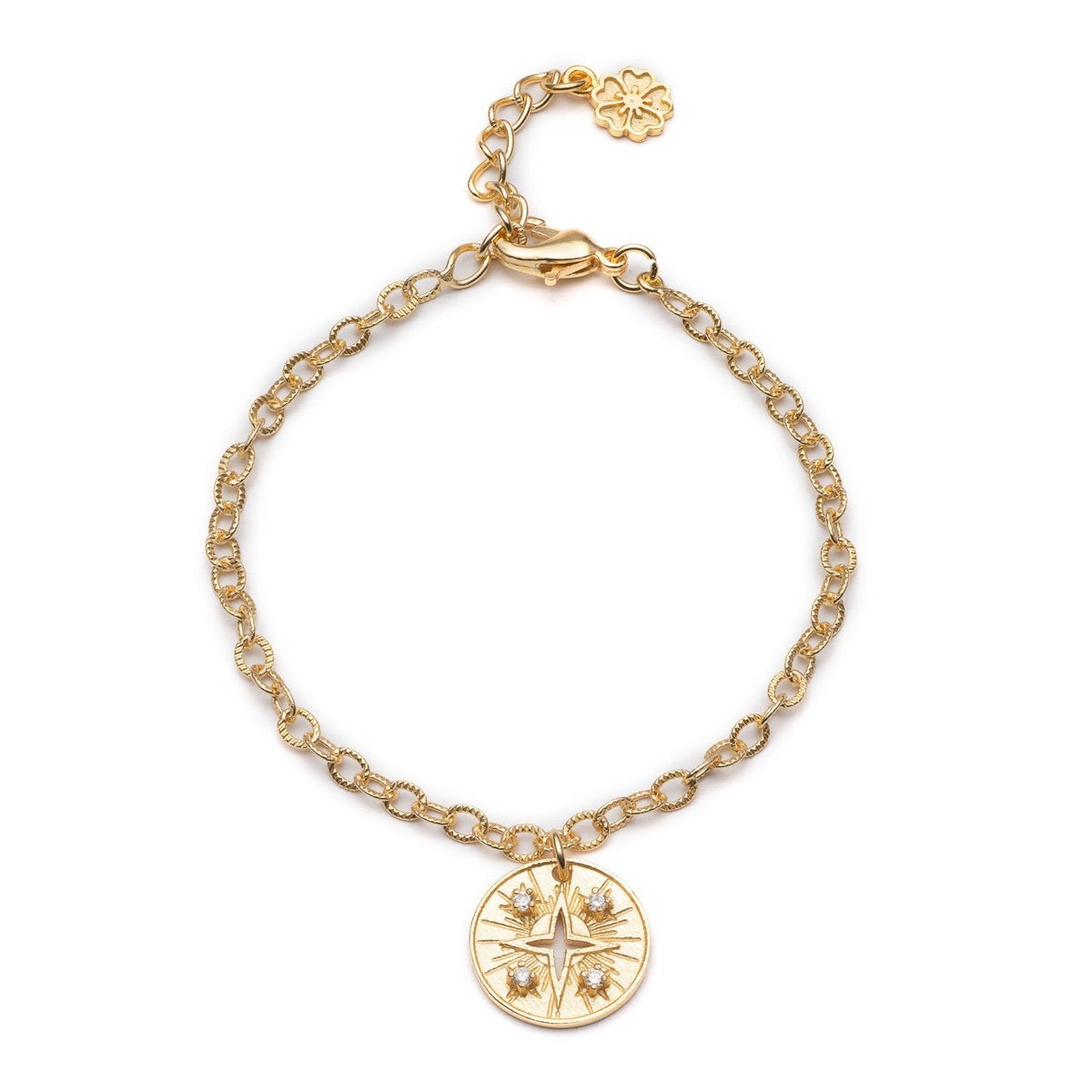Cygnus Coin Charm Bracelet: Cubic Zirconia