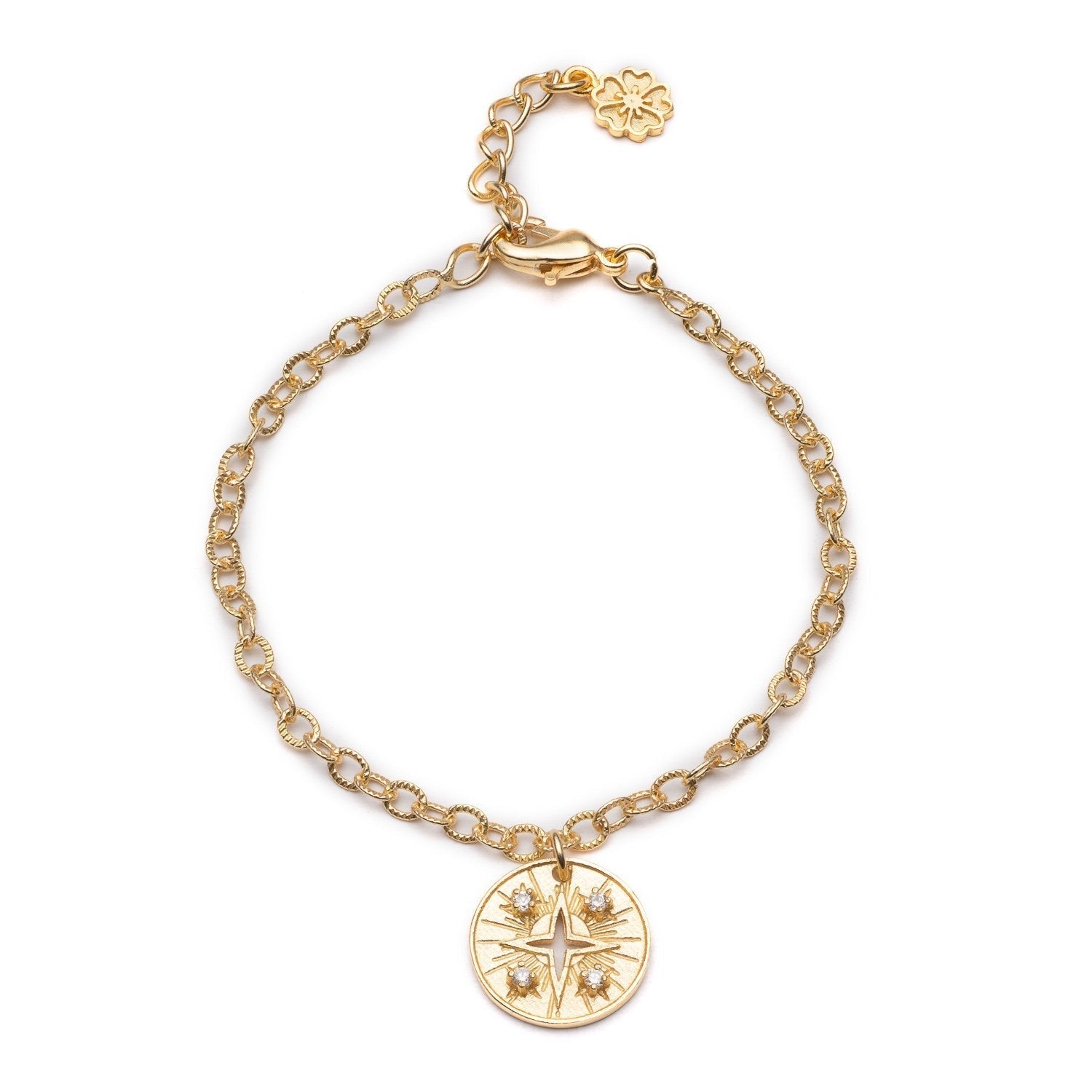 Cygnus Coin Charm Bracelet: Cubic Zirconia