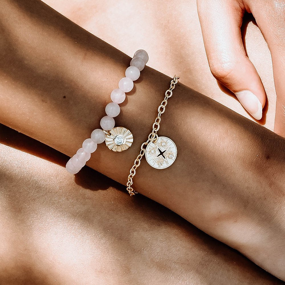 Cygnus Coin Charm Bracelet: Cubic Zirconia