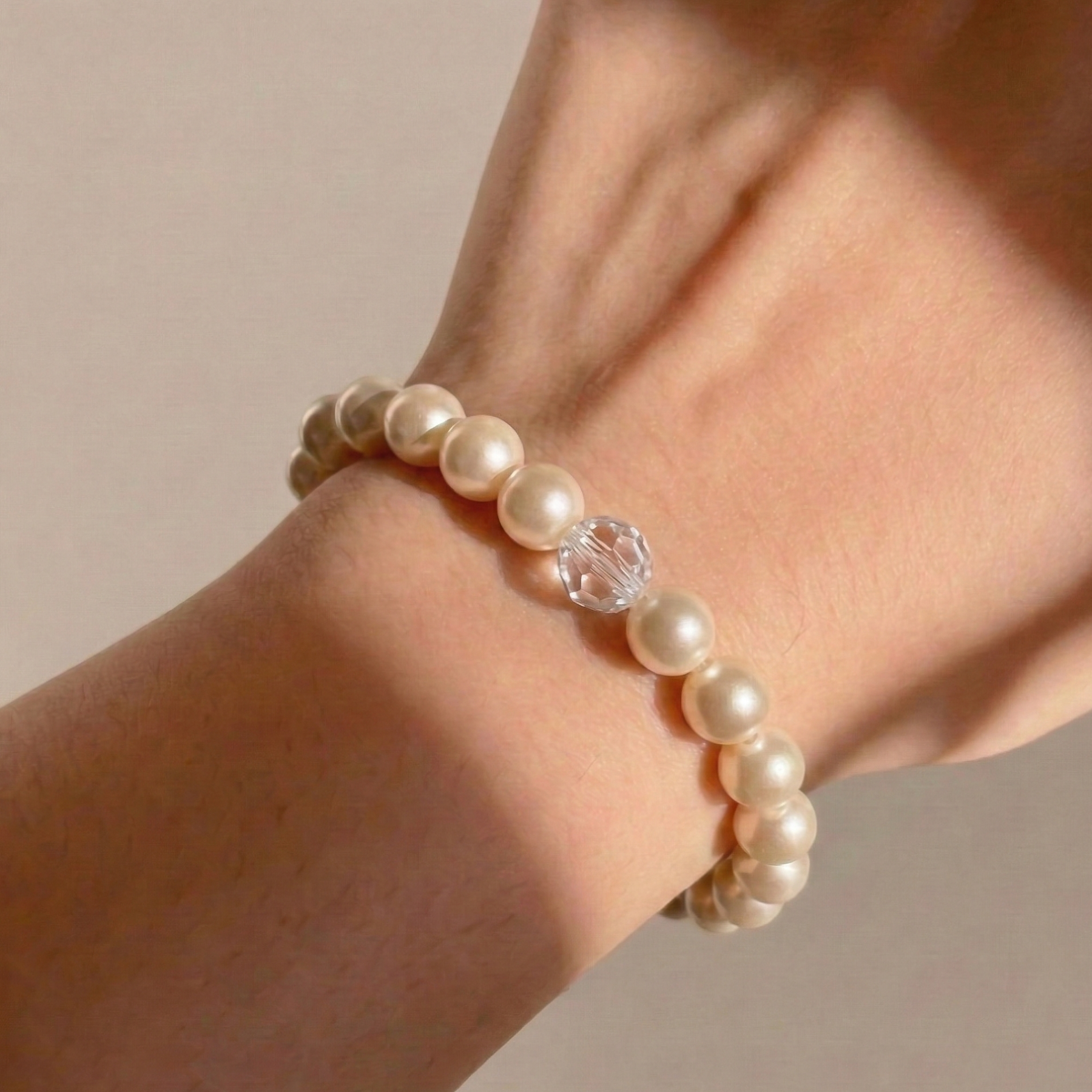 Pearl and Serenity Crystal Bracelet