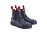 Busby Women's Winter Chelsea Boot, Navy Blue Leather