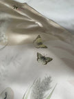 Cream and neutral Silk Pillowcase in hand painted 'Graceful' print, Standard size Oxford style Pillowcase