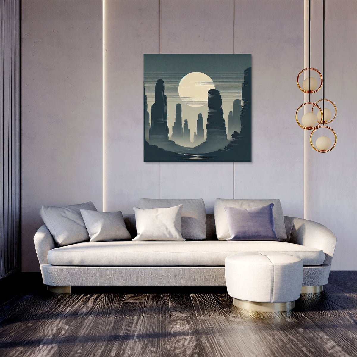 Misty Sandstone Pillars Canvas