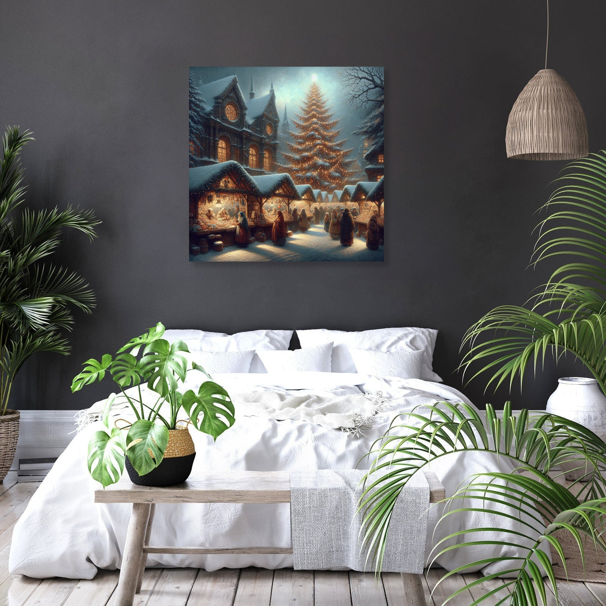 Melancholic Christmas Market Canvas
