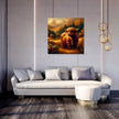 Timeless Highland Cow Serenity Canvas