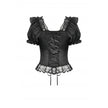 Dark in Love Seraphina Ruched Puff Sleeve Corset Top in Black