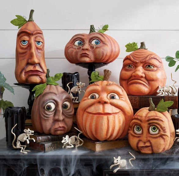 Seis Calabazas de Halloween Combinación de Diseño de Lugar Accesorios de Calabaza Bar de Halloween Decoración de Jardín