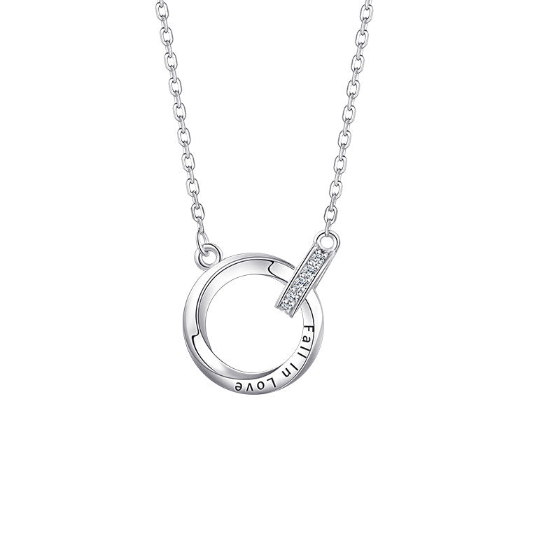 Collar Anillo de Plata de Ley 999 Mobius para Mujer, Regalo de San Valentín 520 para Novia