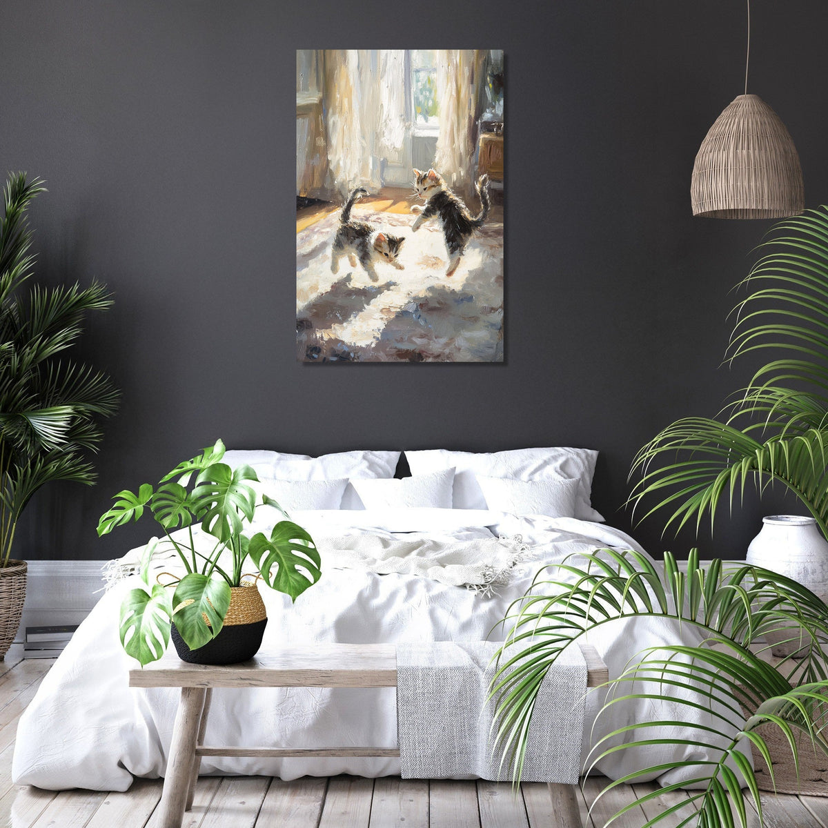 Sunlit Kitten Play Canvas