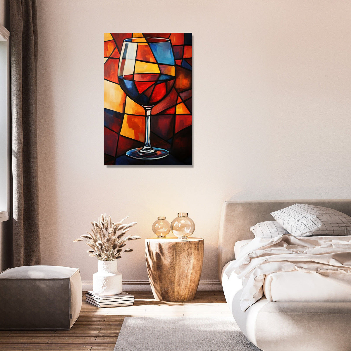 Geometric Wine Glass Canvas