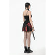 Dark in Love Nyssa Black & Red Strap Detail Goth Mini Dress