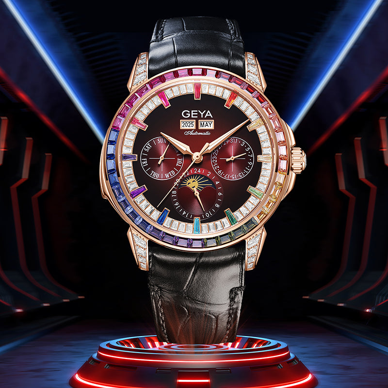 Reloj mecánico multifuncional Rainbow Circle para hombre, completamente automático e impermeable