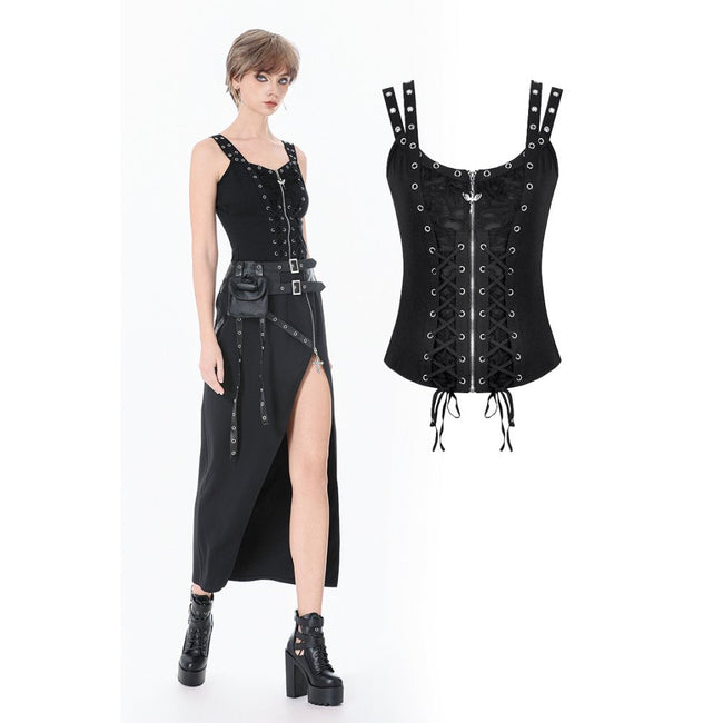 Dark in Love Punk Lace-Up Corset Style Top