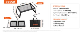 VEVOR 18/24in Barbecue Charcoal Grill Outdoor Home Appliance for Outdoor Cooking Camping Picnics Beach