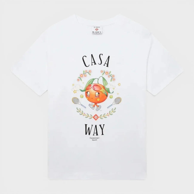 Casa Way Orange Mascot Printed T-Shirt White
