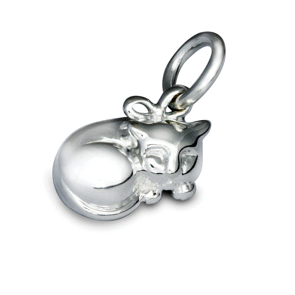 Cat Silver Charm