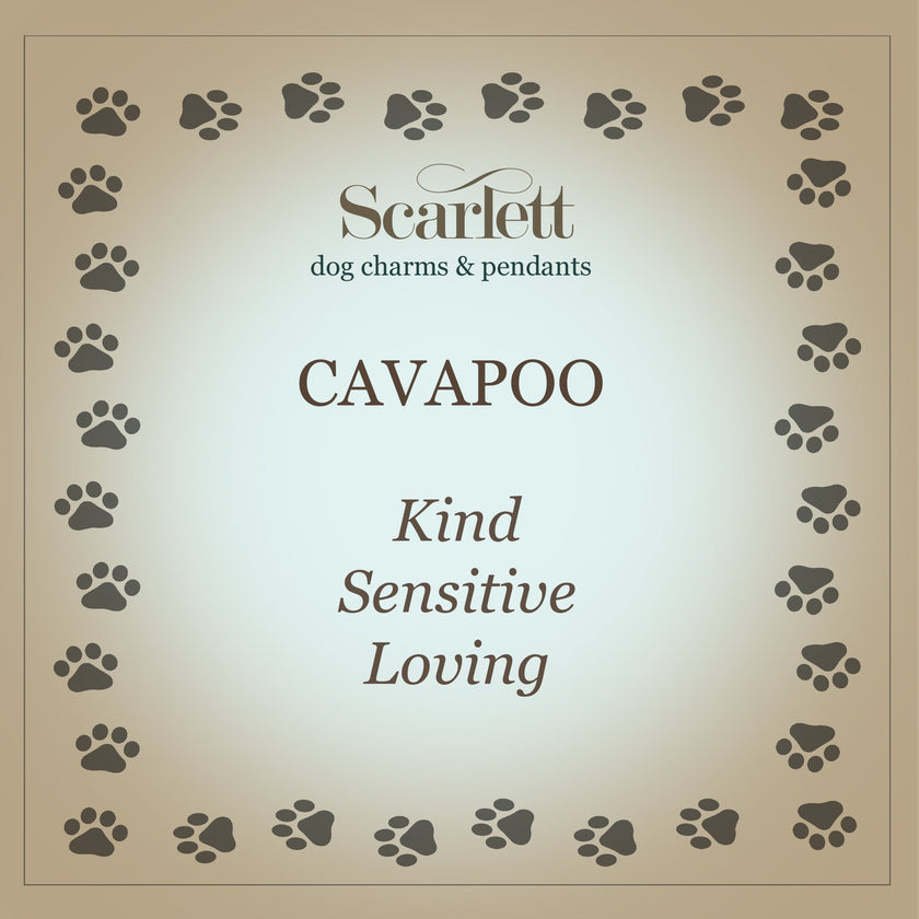 Cavapoo Silver Dog Charm