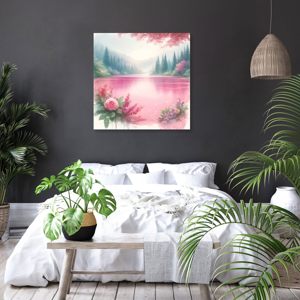 Pink Lake Serenity Canvas