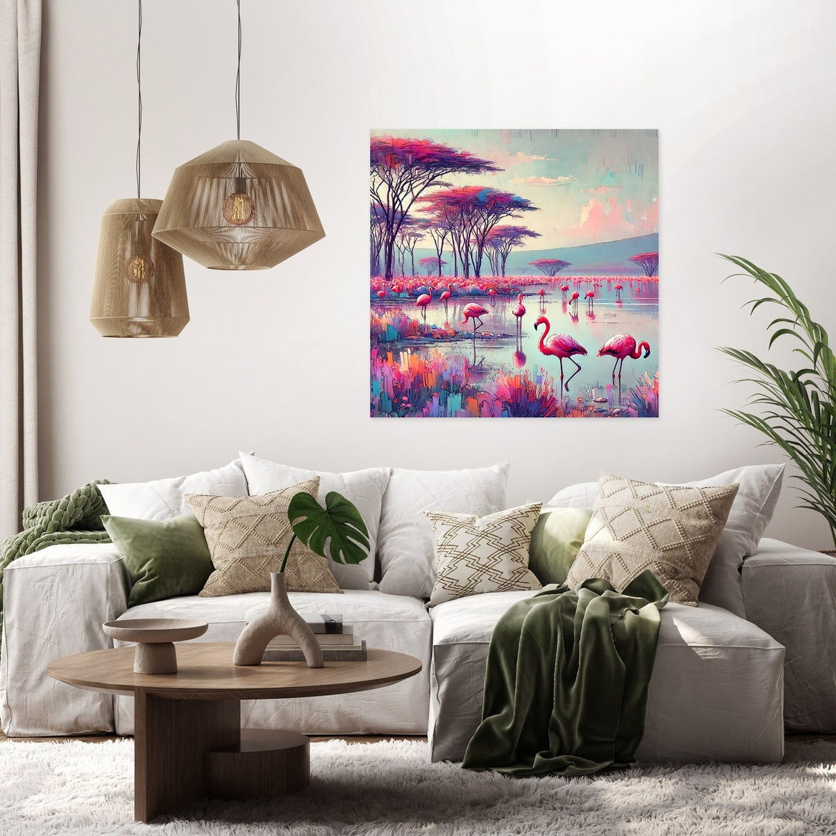 Flamingo Paradise Canvas