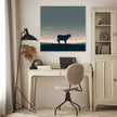 Highland Cow Dusk Silhouette Canvas